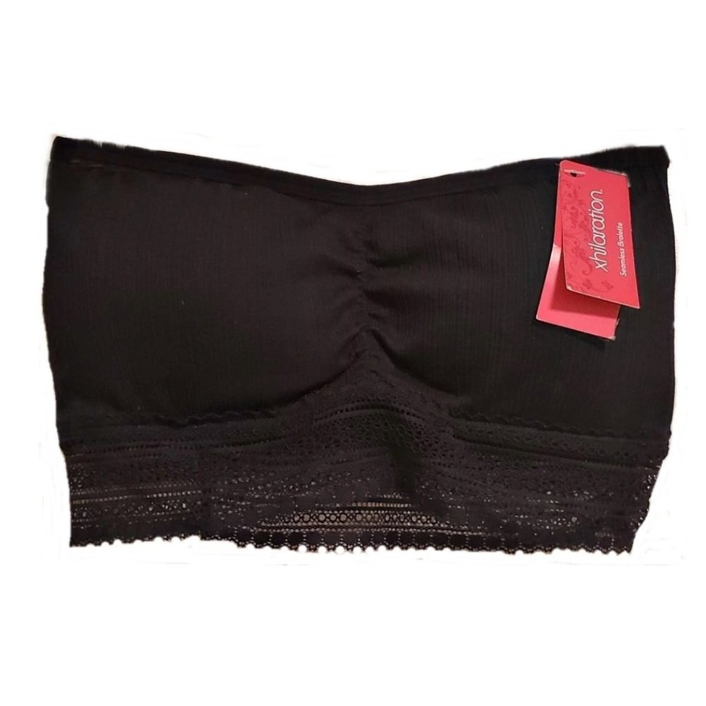 Women's XHILARATION Black Strapless Bandeau Top Sz M - NWT